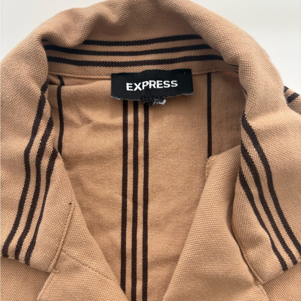 Express Camel dressy shirt with Dark Stripes